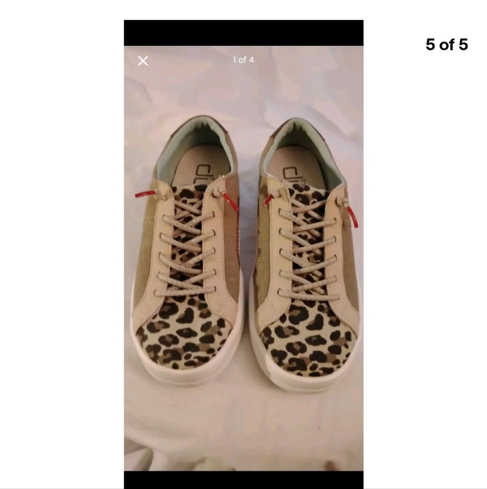 Hey Dude Beige Leopard Print Sneakers